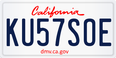 CA license plate KU57SOE