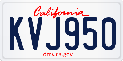 CA license plate KVJ950