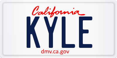 CA license plate KYLE