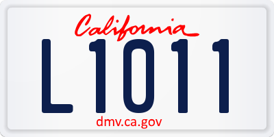 CA license plate L1011