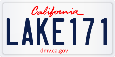 CA license plate LAKE171