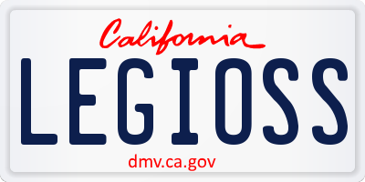 CA license plate LEGIOSS