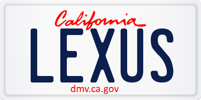 CA license plate LEXUS