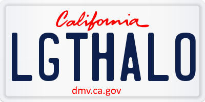 CA license plate LGTHALO