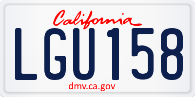 CA license plate LGU158