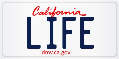 CA license plate LIFE