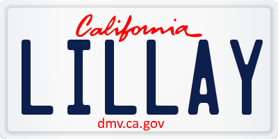 CA license plate LILLAY