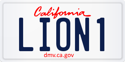 CA license plate LION1