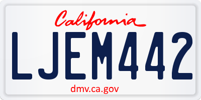 CA license plate LJEM442