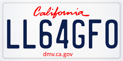 CA license plate LL64GFO