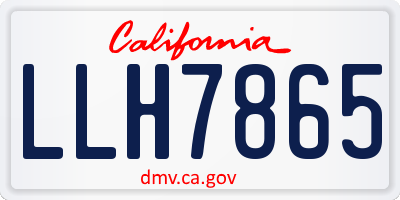 CA license plate LLH7865