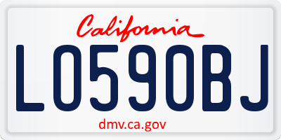 CA license plate LO590BJ
