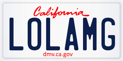 CA license plate LOLAMG