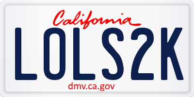 CA license plate LOLS2K