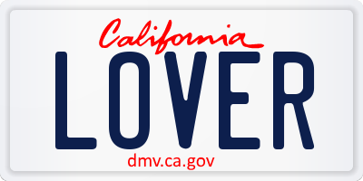CA license plate LOVER