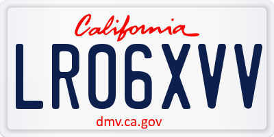 CA license plate LR06XVV