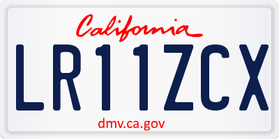 CA license plate LR11ZCX
