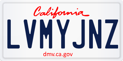 CA license plate LVMYJNZ