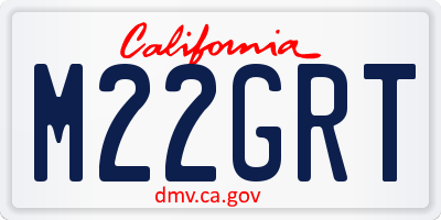 CA license plate M22GRT
