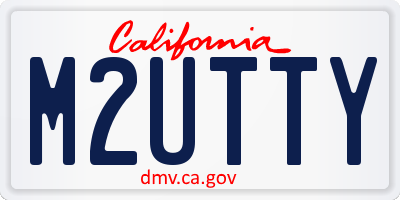 CA license plate M2UTTY