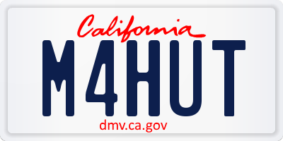 CA license plate M4HUT