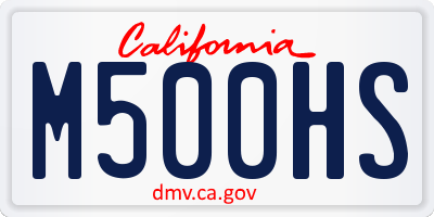 CA license plate M500HS