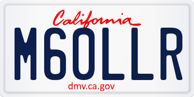 CA license plate M60LLR