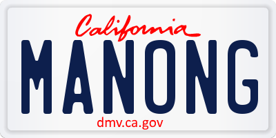 CA license plate MANONG