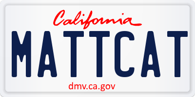 CA license plate MATTCAT
