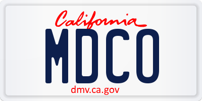 CA license plate MDCO