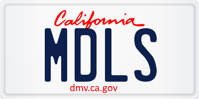 CA license plate MDLS