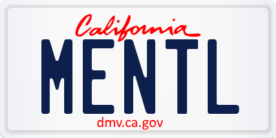 CA license plate MENTL