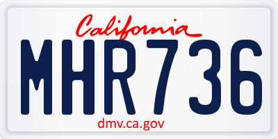 CA license plate MHR736