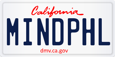 CA license plate MINDPHL