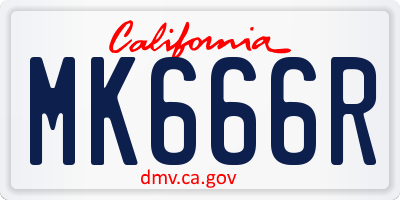 CA license plate MK666R
