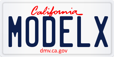 CA license plate MODELX