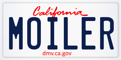 CA license plate MOILER