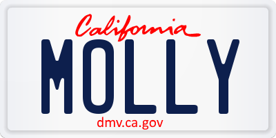 CA license plate MOLLY
