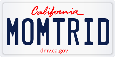 CA license plate MOMTRID