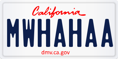 CA license plate MWHAHAA