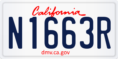 CA license plate N1663R