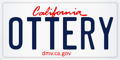 CA license plate OTTERY