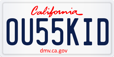 CA license plate OU55KID