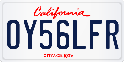 CA license plate OY56LFR