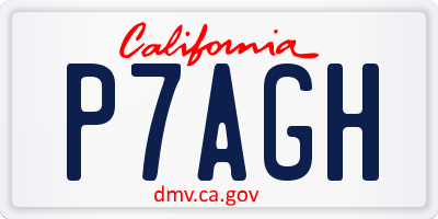 CA license plate P7AGH