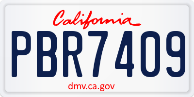 CA license plate PBR7409