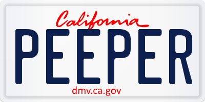 CA license plate PEEPER