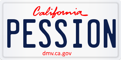CA license plate PESSION