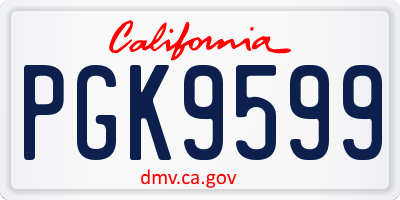 CA license plate PGK9599