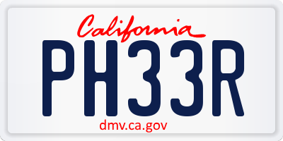 CA license plate PH33R